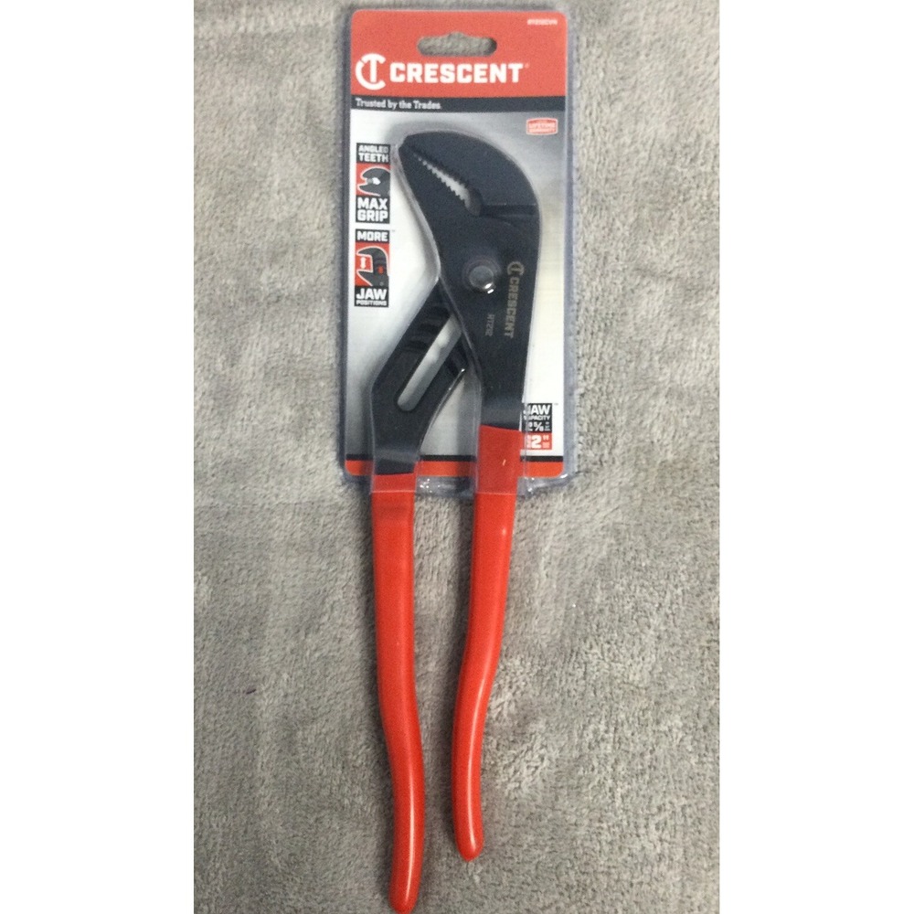 CRESCENT RT212CVN 12in TONGUE & GROOVE PLIER STRAIGHT JAW‎ BLACK OXIDE